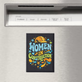 Vrouwen in de bouw Retro Empowerment Magneet (Insitu (Vaatwasser))