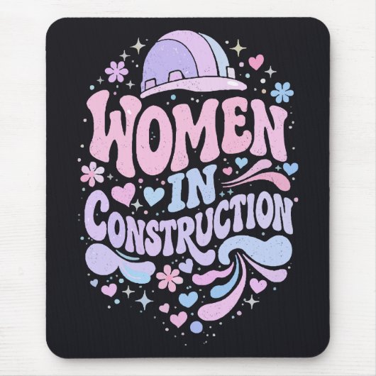 Vrouwen in de Bouw Retro Empowerment Muismat (Voorkant)