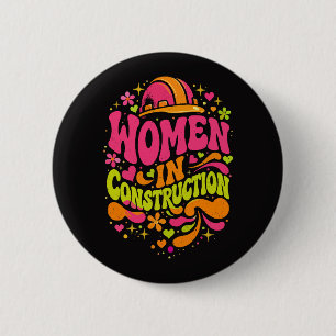 Vrouwen in de Bouw Retro Empowerment Ronde Button 5,7 Cm