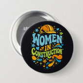 Vrouwen in de bouw Retro Empowerment Ronde Button 7,6 Cm (Voorkant /achterkant)