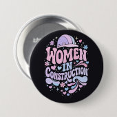 Vrouwen in de Bouw Retro Empowerment Ronde Button 7,6 Cm (Voorkant /achterkant)