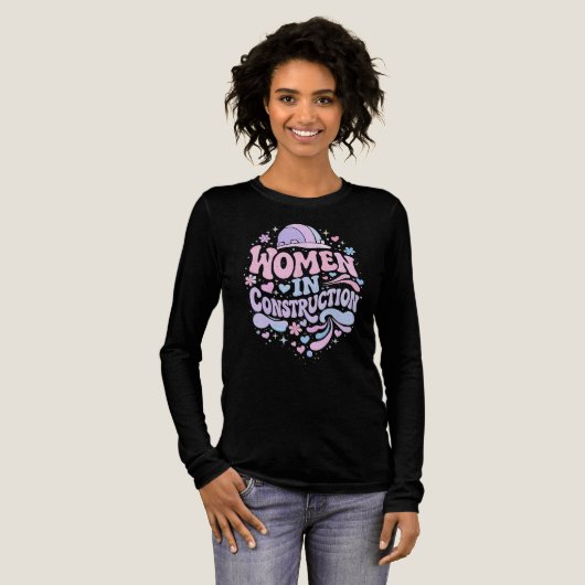 Vrouwen in de Bouw Retro Empowerment Tri-Blend Shirt (Voorkant)