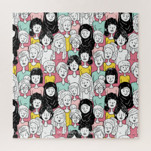 Vrouwen in de Cartoon van de wereld Moeilijke mens Legpuzzel