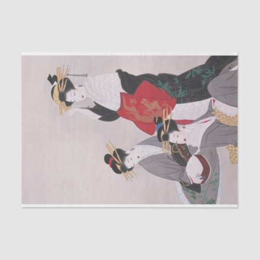 Vrouwen in de demimonde van Yamaguchi Soken Tissuepapier (Voorkant)