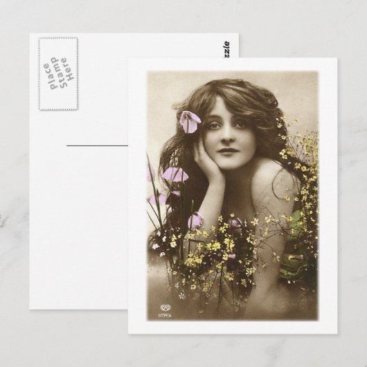  vrouwen in de detailhandel Victoriaans Bloemenmei Briefkaart (Voorkant / Achterkant)