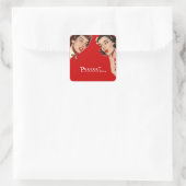  vrouwen in de detailhandel vierkante sticker (Tas)