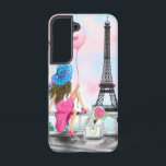 Vrouwen in de Eiffeltoren in Parijs Samsung Galaxy Hoesje<br><div class="desc">Woman and Pink Ballon - I Love Paris - Eiffel Tower Romantic Drawing - Kies / voeg Uw unieke tekst / Lettertype / Kleur toe - Maak uw speciale cadeautje - Resize en beweeg of verwijder en voeg elementen toe - Afbeelding / tekst met aanpassingsgereedschap ! - Tekening en ontwerp...</div>