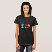 Vrouwen in de Italiaanse Spaghetti Peace Love Past T-shirt (Voorkant volledig)