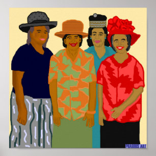 Vrouwen in de kerkelijke afdrukken poster