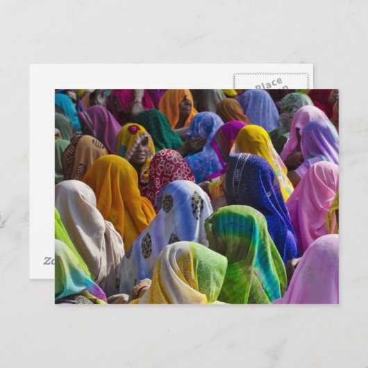 Vrouwen in de kleurrijke spaar verzamelen zich sam briefkaart (Voorkant / Achterkant)