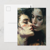 Vrouwen in de liefde, kleurrijk schilderen briefkaart (Voorkant / Achterkant)