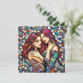 Vrouwen in de liefde | Romantische omhelzing Kaart (Staand voorkant)