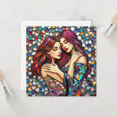 Vrouwen in de liefde | Romantische omhelzing Kaart (Voorkant / Achterkant in situ)