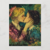 Vrouwen in de liefde zoenen olieverfschilderij briefkaart (Voorkant)
