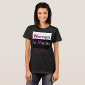 Vrouwen in de media T-shirt zwart (Voorkant volledig)