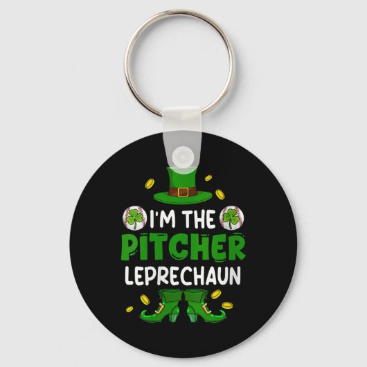 Vrouwen in de Pitcher Baseball St. Patricks Day Bo Sleutelhanger (Voorkant)