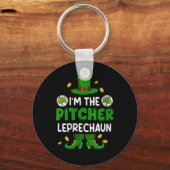 Vrouwen in de Pitcher Baseball St. Patricks Day Bo Sleutelhanger (Voorkant)