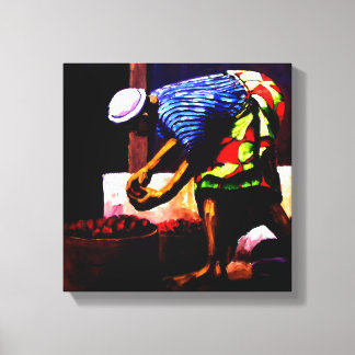vrouwen in de put, MOJISOLA A GBADAMOSI OKUBULE Canvas Afdruk