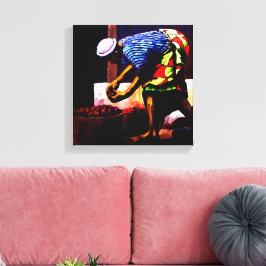 vrouwen in de put, MOJISOLA A GBADAMOSI OKUBULE Canvas Afdruk (Insitu (Woonkamer))