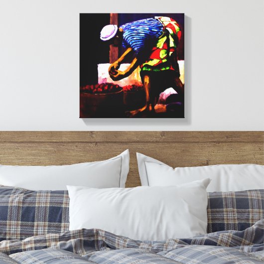 vrouwen in de put, MOJISOLA A GBADAMOSI OKUBULE Canvas Afdruk (Insitu (Slaapkamer))