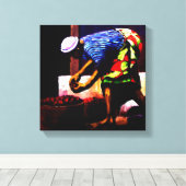 vrouwen in de put, MOJISOLA A GBADAMOSI OKUBULE Canvas Afdruk (Insitu (Houten vloer))