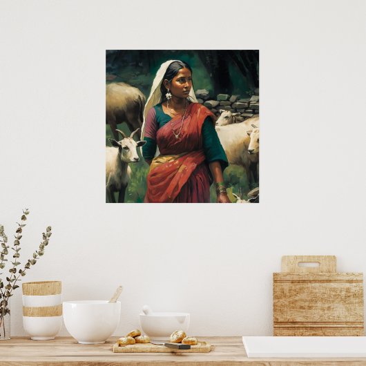 Vrouwen in de samenleving door kunst uitbeelden poster (Keuken)