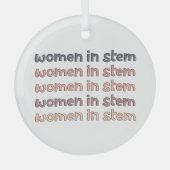 Vrouwen in de Steministische Steminist Stem Afstud Glas Ornament (Voorkant)