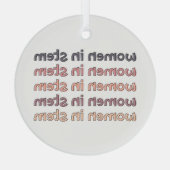 Vrouwen in de Steministische Steminist Stem Afstud Glas Ornament (Achterkant)