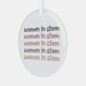 Vrouwen in de Steministische Steminist Stem Afstud Glas Ornament (Voorkant links)