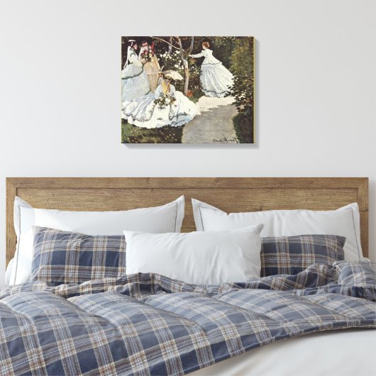 Vrouwen in de tuin door Claude Monet Canvas Afdruk (Insitu (Slaapkamer))