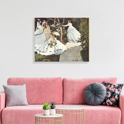 Vrouwen in de tuin door Claude Monet Canvas Afdruk (Insitu (Woonkamer))