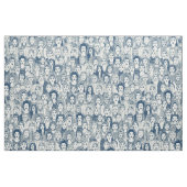 vrouwen in de wereld blauw stof (Fat Quarter)