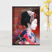 Vrouwen in de wereld: Geisha notecard Kaart (Gele Bloem)