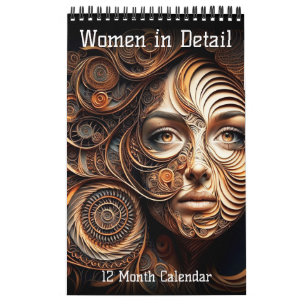Vrouwen in detail 12-maandenkalender (één pagina) kalender