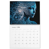 Vrouwen in detail 12-maandenkalender (gesplitste p kalender (Jan 2026)