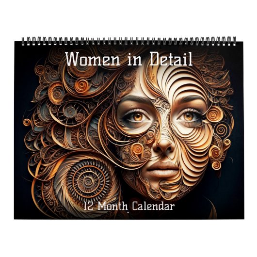 Vrouwen in detail 12-maandenkalender (gesplitste p kalender (Hoes)