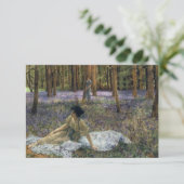 Vrouwen in een bos van Bluebell Bloemen Kaart (Staand voorkant)