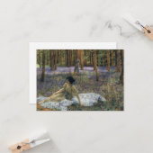 Vrouwen in een bos van Bluebell Bloemen Kaart (Voorkant / Achterkant in situ)