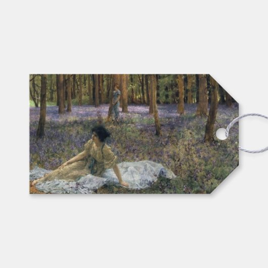 Vrouwen in een boslandschap met Bluebells Cadeaulabel (Voorkant (Horizontaal))