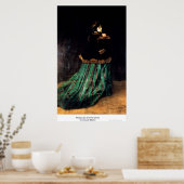 Vrouwen in een groene dress van Claude Monet Poster (Keuken)