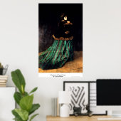 Vrouwen in een groene dress van Claude Monet Poster (Thuiskantoor)