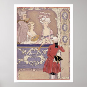 Vrouwen in een theaterdoos, illustratie van 'Les L Poster