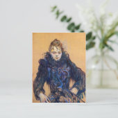 Vrouwen in een zwarte boa van Toulouse-Lautrec Briefkaart (Staand voorkant)