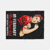 Vrouwen in februari Draag we rood - hartziekte AWA Fleece Deken (Voorkant (Horizontaal))