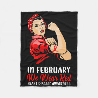 Vrouwen in februari Draag we rood - hartziekte AWA Fleece Deken
