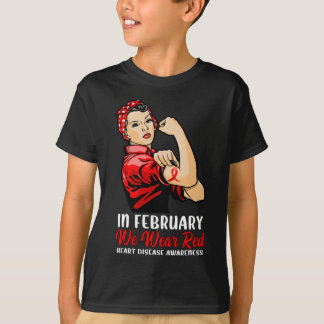Vrouwen in februari Draag we rood - hartziekte AWA T-shirt
