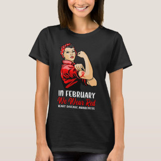 Vrouwen in februari Draag we rood - hartziekte AWA T-shirt