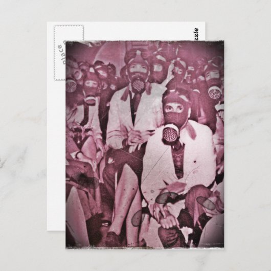 Vrouwen in gasmaskers briefkaart (Voorkant / Achterkant)