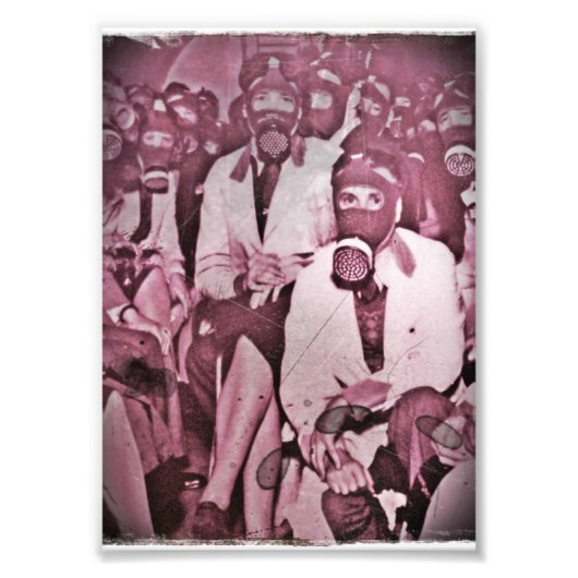 Vrouwen in gasmaskers foto afdruk (Voorkant)