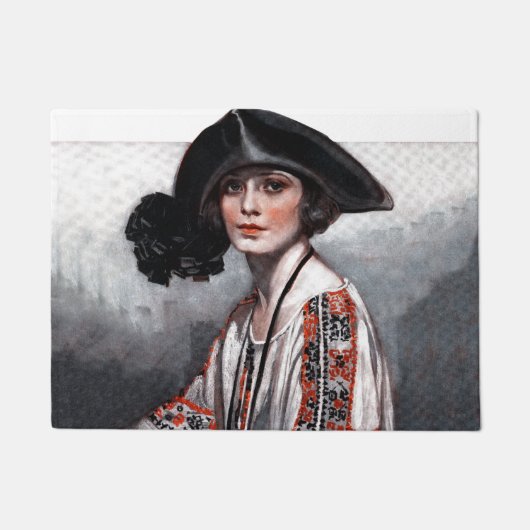 Vrouwen in geborduurde Blouse Deurmat (Voorkant)
